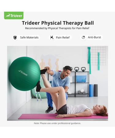 Trideer Exercise Ball for Physical Therapy and Fitness - Green, L (23-26 inches) - Swiss Ball for Rehab, Core Strength, Yoga, Balance, and Flexibility - Buy Online on SooperMarket.com