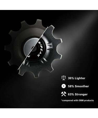 TRiPEAK 11T Steel Bearing Jockey Wheel Pulley Set for 10/11-Speed Sram/Shimano - Black - Buy Online on SooperMarket.com