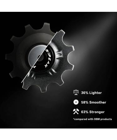 TRiPEAK Campagnolo 10/11T Stainless Steel Bearing Jockey Wheel Pulley Set - Black - Buy Online on SooperMarket.com