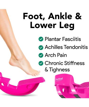 ProHeal Foot Rocker Calf Stretcher with Spiked Ball Massager for Plantar Fasciitis & Achilles Tendonitis - Blue/Yellow - Lower Leg Pain Relief - Buy Online on SooperMarket.com
