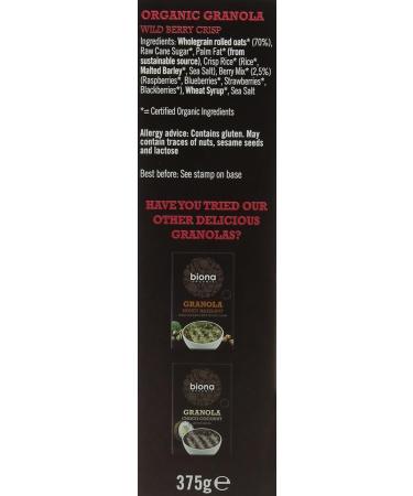 Biona Organic Wild Berry Crispy Granola 375g - Buy Online on SooperMarket.com