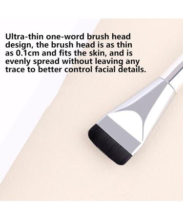 Liquid Foundation Pinsel Foundation Pinsel Makeup Concealer Brush Makeup Concealer Brush Flacher Rougepinsel f r Gesicht Make Up Pinsel Flach Faserhaar Gesichtsb rste Aluminum tube wooden handle - Buy Online on SooperMarket.com
