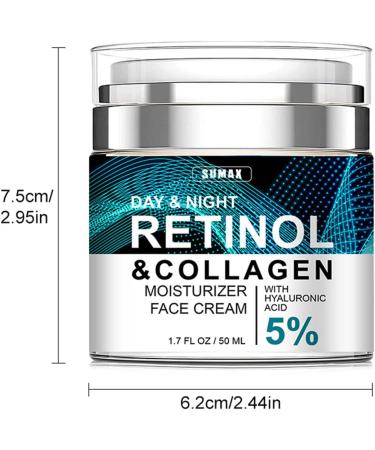 Retinol Collagen Cream for Face with Hyaluronic Acid Anti Aging Moisturiser Cream with Collagen Retinol Face Cream to Reduce Wrinkles & Spots Day & Night Use 50ml - Buy Online on SooperMarket.com