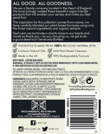 Baylis & Harding Goodness Body Wash Bundle - 6 x 500ml Vegan Friendly Body Wash (Lemongrass & Ginger, Oud Cedar & Amber) - Buy Online on SooperMarket.com