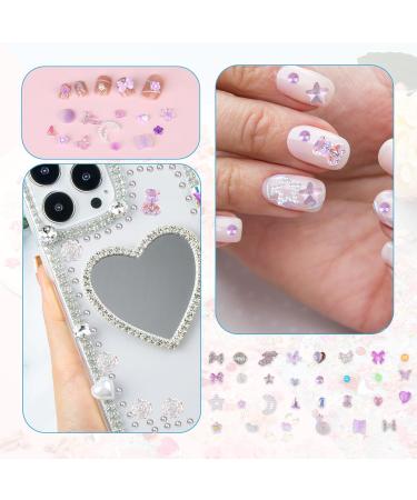 500 Pieces Nail Charms & 3D Decorations - Cute Bear Flower Hearts for Nail Art & DIY Cell Phone Case - Buy Online on SooperMarket.com