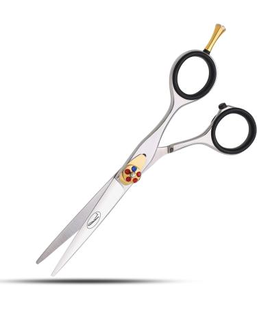 Professional Hairdressing Scissors with Hook Gemstone Dial & Razor Edge Steel - Salon Quality Anti-Rust Barber Scissors for Cutting Hair - 5 inch - Buy Online on SooperMarket.com
