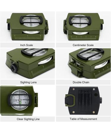 euBSWA Professional Outdoor Military March Compass - Waterproof & Shockproof Pocket Compass for Hunting Hiking and Camping - Buy Online on SooperMarket.com