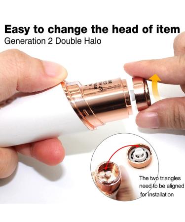 Facial Hair Remover Replacement Heads - Gen 2 Double Halo, 4 Count, 18K Gold-Plated, Compatible with Finishing Touch Flawless - Buy Online on SooperMarket.com