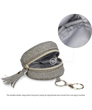 Virtcooy Pacifier Holder with Clip | Dark Gray Binky Clip Pouch for Babies | Easy Attachment to Diaper Bag & Handbag - Buy Online on SooperMarket.com