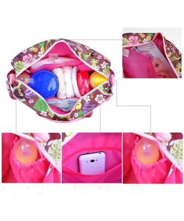 Insular Waterproof Mummy Shoulder Diaper Bag - Blue Dandelion | Large, Lightweight, Multifunctional with Changing Mat | Adjustable Straps | Animal Fun Design - Buy Online on SooperMarket.com