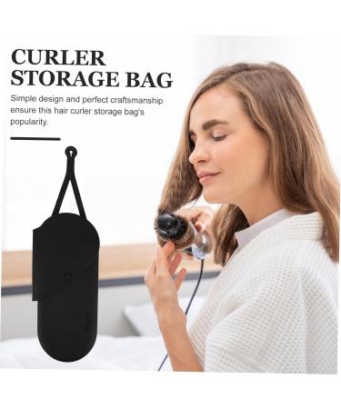 WOONEKY Curling Iron Storage Bag Hotel Storage Bag Storage Pouch Curling Iron Holder Curling Iron Bag Hair Straightener Holder Curling Iron Silicone Holder Hair Iron Silicone Bag 29.50X13.50X2.00CM Black - Buy Online on SooperMarket.com