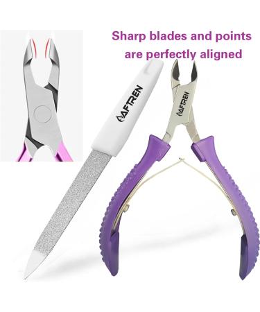 Professional 1/2 Jaw Cuticle Cutter Cuticle Nipper Stainless Steel Manicure Feet Hands Ingrown Toenail Cuticles Cuticle Scissors (Shining Purpul) - Buy Online on SooperMarket.com