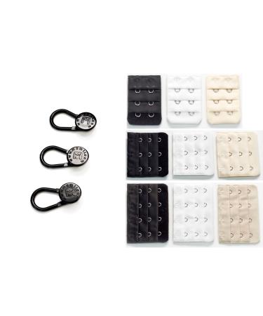 Button Pant & 2-Hook Bra Extender - Add Size to Your Clothing! (Variety 12-pack)