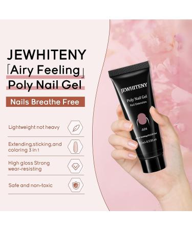 JEWHITENY 14 Colors Poly Extension Gel Nail Kit with SUN1 Lamp - All In One Poly Gel Starter Kit for Manicure Salon - Buy Online on SooperMarket.com