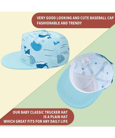 Kids Baseball Cap | Adjustable Toddler Trucker Hat for Summer | Whale Design | Ages 2-4T - Buy Online on SooperMarket.com