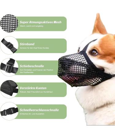 Professional Dog Muzzle - Breathable Adjustable Network for Medium & Large Dogs | Prevent Biting Chewing & Barking - Buy Online on SooperMarket.com