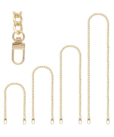 4 Pieces Different Sizes Iron Replacement Flat Chains Iron, Metal Chain Strap for DIY Purse Handbag Shoulder Crossbody Bag Clutch by RAPUDA(15.4 Inch, 23.6 Inch, 31. 4 Inch, 47.2 Inch) Gold