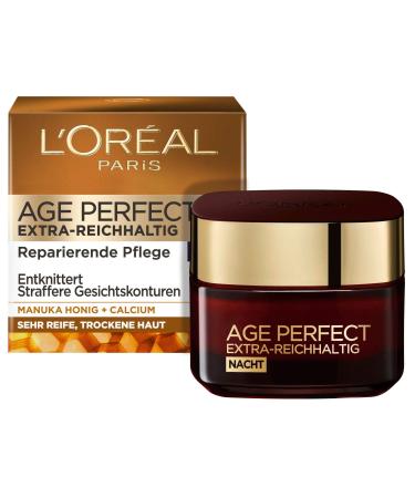 L'Or al Paris Night care Age Perfect Extra-rich anti-aging facial care gnawing and tightening for very ripe and dry skin with manuka honey and calcium 50ml 50 ml (1 Pack) night