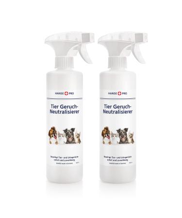 Hansepro animal odor neutralizer 2 x 500 ml I odor remover i stain remover i odor killer i eliminates smells of animals cat urine dog urine