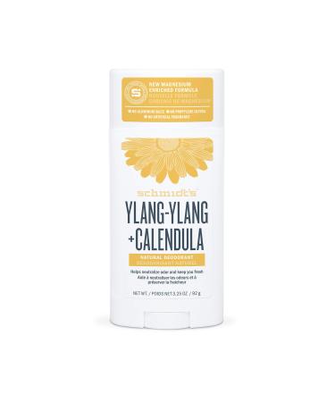 Schmidt's Aluminum Free Natural Deodorant for Women and Men, Ylang-Ylang + Calendula with 24 Hour Odor Protection, Certified Cruelty Free, Vegan Deodorant, 3.25 oz