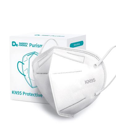 Purism KN95 Face Mask Disposable Use 20pcs/box 5-Layer Protective Face Mask White