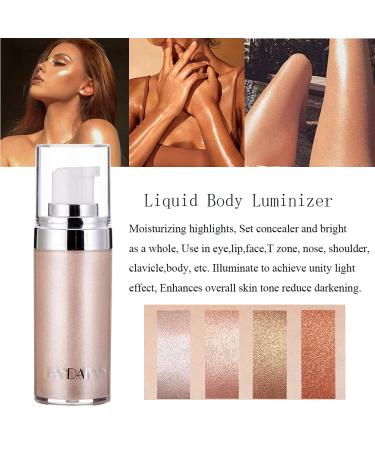 Yeweian Face Body Luminizer Liquid Highlighter - Pearl White | Shimmer Glow Illuminator & Bronzer Makeup for Waterproof & Moisturizing Shine - Buy Online on SooperMarket.com