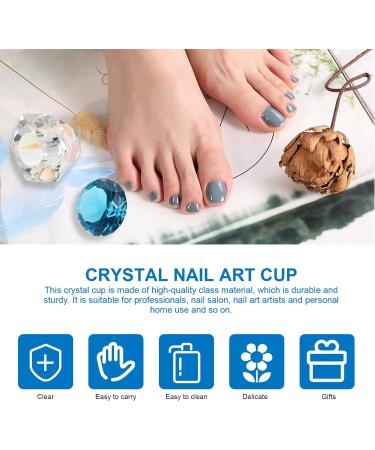 FRCOLOR 3 Pcs Nail Art Crystal Cup Glass Containers with Lids Glass Tumbler Clear Cups Glass Diamond Dappen Dish Crystal Dappen Dish Nail Dappen Dish Manicure White Crystal Vegetable Bowl 5.5x5.5cmx3pcs Bluex3pcs - Buy Online on SooperMarket.com