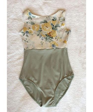 ModLatBal Women's Tank Leotard - Yellow Flower Design - X-Small | Perfect for Dance, Ballet, Gymnastics - Buy Online on SooperMarket.com