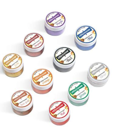 Luster Dust Edible Set 10 Colors: YouTook Drink Glitter Edible Dust for Baking Decoration, Cakes Decorating, Fondant, Gum Paste, Strawberries. Edible Glitter for Drinks (3gram each bottle)