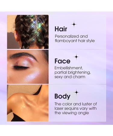 LANGMANNI Holographic Body Glitter Gel - Color Changing, Vegan & Cruelty-Free - 1.35 oz (2# Sparkling Pink) - Buy Online on SooperMarket.com