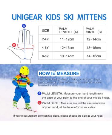 Unigear Kinder Ski Gloves - Waterproof Windproof Thermo Warm Winter F ustlings for Boys & Girls (Ages 2-8) - Breathable Snow Gloves in Black - Buy Online on SooperMarket.com