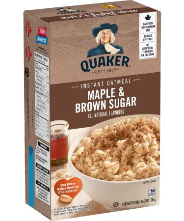 Quaker Maple & Brown Sugar Flavour Instant Oatmeal Multi-Pack 8 Packets 344g (Pack of 12) - Buy Online on SooperMarket.com
