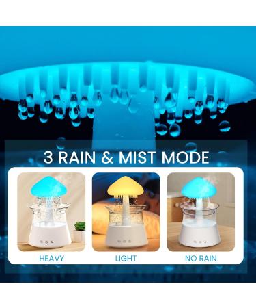 Rain Cloud Humidifier with Remote & Waterfall Lamp - White Noise & Rain Sounds for Bedroom Desk - Air Humidifier - Buy Online on SooperMarket.com