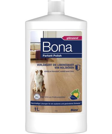 Bona parquet oil polish glossy parquet cleaner and parquet care for painted wooden floors 1 l parquet polish parquet care product parquet sealing