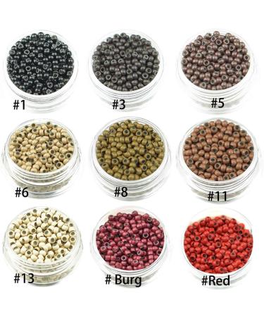 KOCONI 1000Pcs Nano Rings Silicone Lined 3mm Hair Extension Beads - Burgundy #15 - 1000 PCS - Buy Online on SooperMarket.com