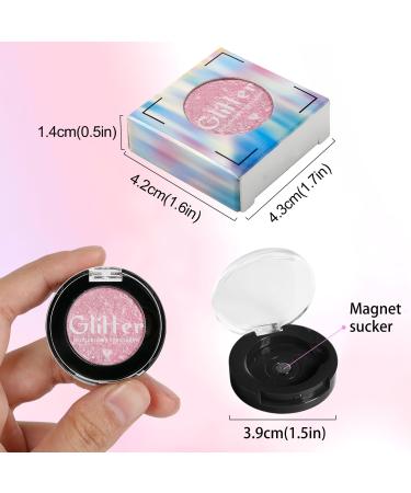 Glitter Eyeshadow Korean Eye Glitter Richly Pigmented Long Lasting Shimmer Eyeshadow Cute Multichrome Sparkle Eyeshadow Bling Cream Eye Shadow for Fair Mature Skin Talc Free Sliver/Pink Pluto Silver #1g - Buy Online on SooperMarket.com