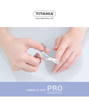Titania Nail Scissors Solingen 9.5cm - Curved Extra Sharp Carbon Steel Professional Manicure Scissors Made in Germany - Buy Online on SooperMarket.com
