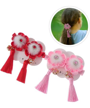Amosfun 2 Pairs Hairpin Kids Barrettes for Hair Spring Festival Hair Clip Chinese New Year Hair Pin Hanfu Hair Barrettes for Girls Tassel Hair Clips Child Hairball Zinc Alloy - Buy Online on SooperMarket.com
