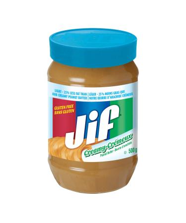 Jif Light Creamy Peanut Butter Smooth & Creamy Texture No Stir 500g Jars (Pack of 12) Light Creamy 1 g (Pack of 12)