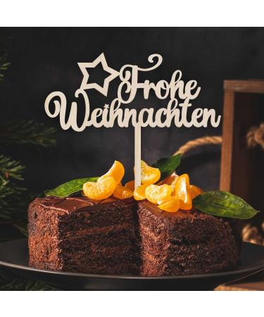 CAKE TOPPER Merry Christmas star made of wood - cake decoration & cake decoration - Christmas decoration - cake topper Merry Christmas star