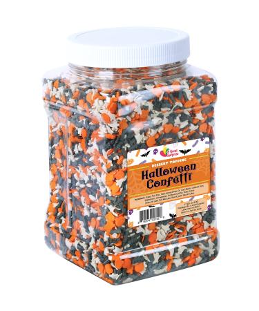 Halloween Confetti Sprinkles Bulk - 1.7 LB - Bat, Pumpkin & Ghosts Sprinkles - Spooky Toppings - Great for Cookies, Cupcakes, Fall