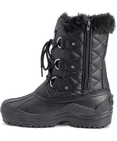 POLAR Women's Mid Calf Black Leather Waterproof Tactical Boots - Size 8 - Buy Online on SooperMarket.com