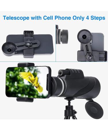 AMESEDAK 12x60 High Power Monocular Telescope - Compact & Portable HD Monocular with Low Light Vision, Smartphone Adapter Included - Buy Online on SooperMarket.com