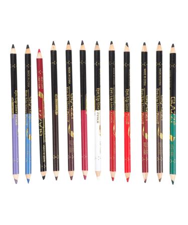 Mikinona 12pcs Lip Liner Eyeliner Makeup Lipliner Eyebrow Pencil Makeup Accessory Lipliner Pencil Wooden