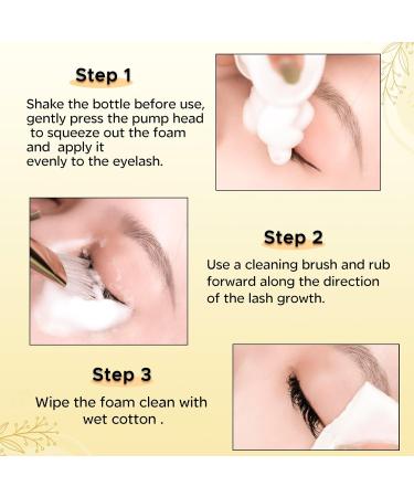 Lash Shampoo Kit - 100 ML Eyelash Extension Cleanser | Paraben & Sulfate Free Makeup Remover | Safe for Natural Lashes - Buy Online on SooperMarket.com
