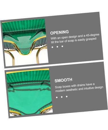 Light Luxury Soap Holder Pc Desk Toiletries Green 15X10X7CM - Buy Online on SooperMarket.com