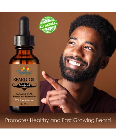 Sandalwood Beard Oil 2fl oz - Nourish & Tame Your Beard with Woodsy Scent | Perfect for Men s Grooming - Buy Online on SooperMarket.com