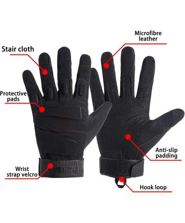 Men's Grte Military Tactical Gloves - Full Finger Hard Ankle Protection for Motorcycle Airsoft Paintball Hunting & Heavy Duty Work - Black - Buy Online on SooperMarket.com