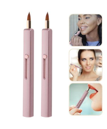 Beavorty 2pcs Lip Gloss Lipstick Applicator & Concealer Brush - Pink Makeup Tool for Women | International Shipping - Buy Online on SooperMarket.com