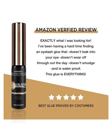 LASHVIEW Black Latex-Free Eyelash Glue | Strong Hold, Waterproof, Sensitive Eyes | 5g - Buy Online on SooperMarket.com